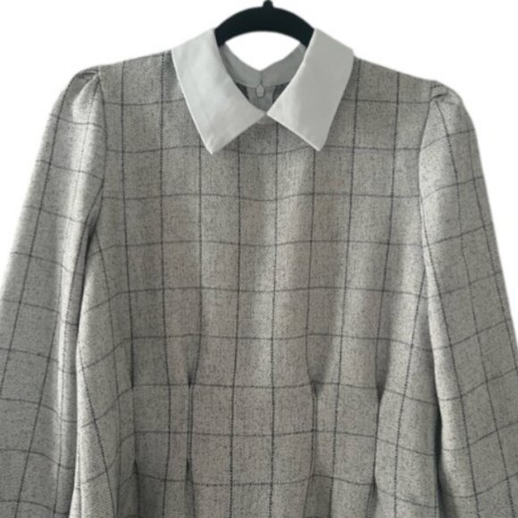 Goodnight Macaroon grey white plaid collared dress size XL - Picture 4 of 9